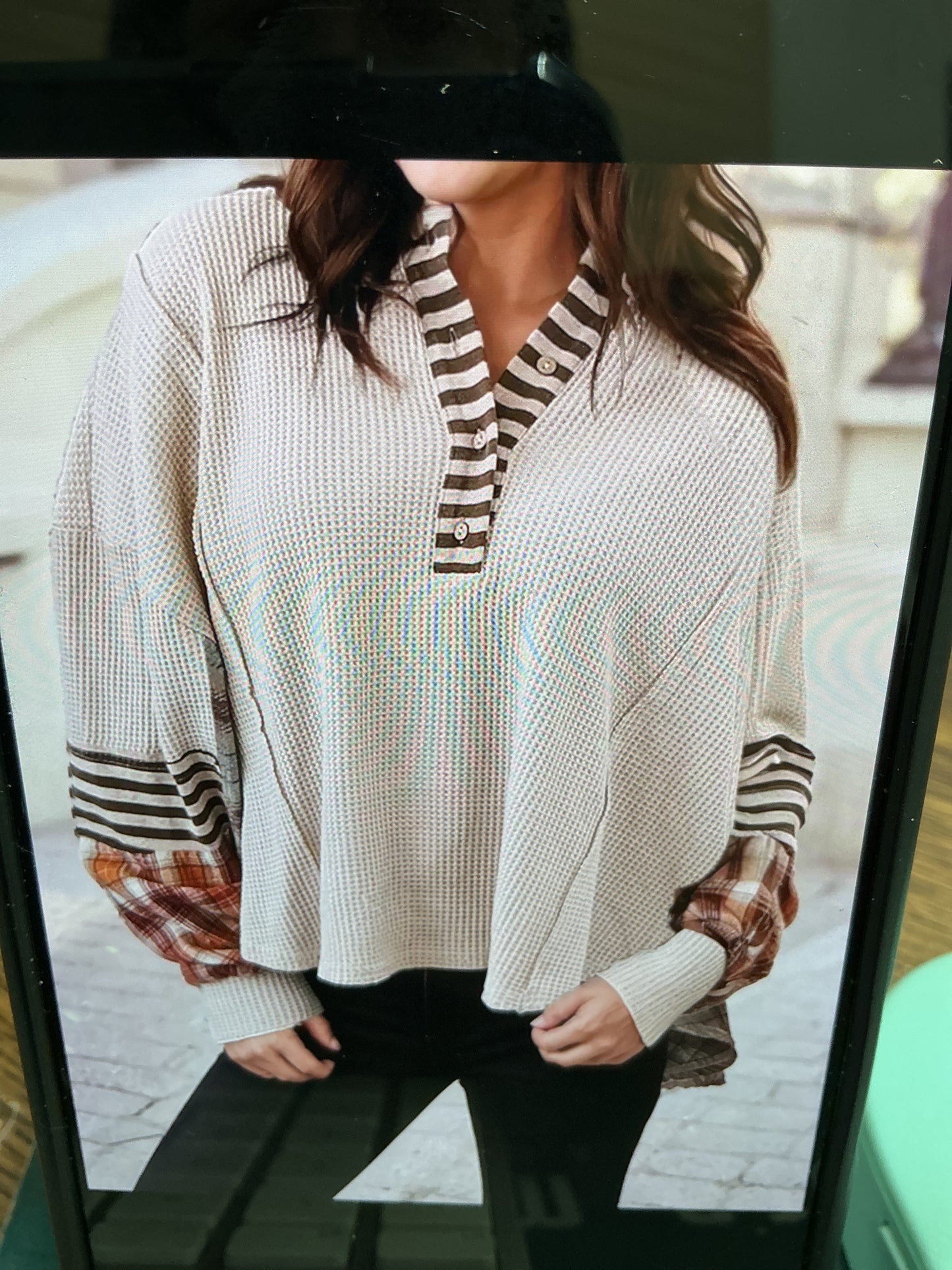 Waffle Knit Top