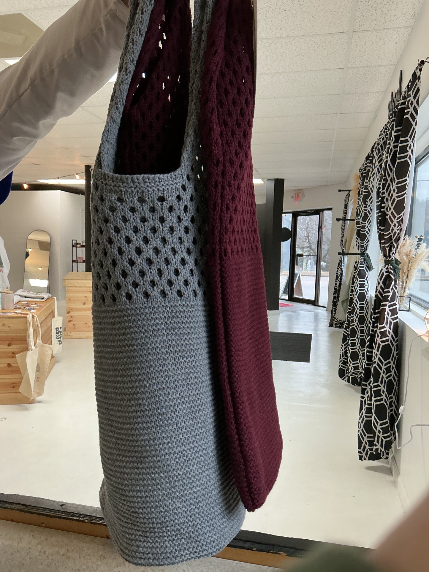 Vintage Knit Tote Bag