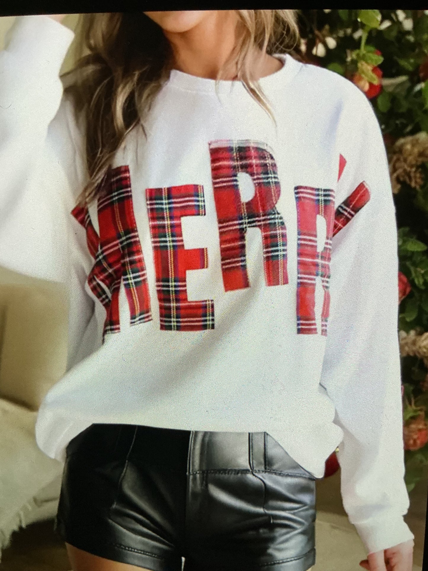 Merry Patchwork Sweater Top