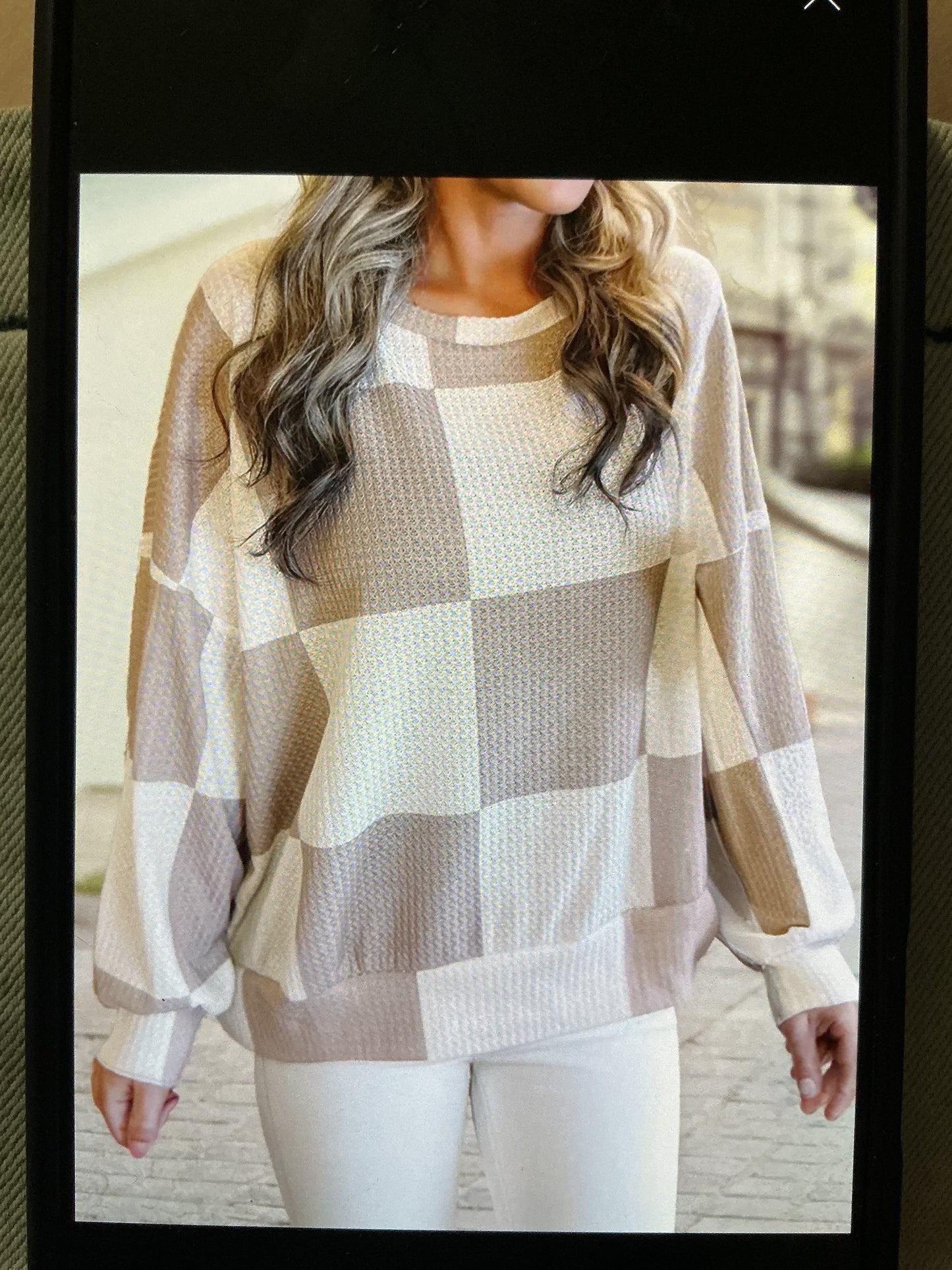 Checkered Print Long Sleeve